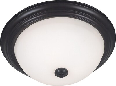 Kenroy Home Triomphe 3 Light Flush Mount with Self Ballasted Bulb; Oil Rubbed Bronze Finish