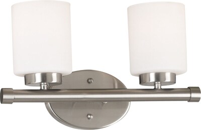 Kenroy Home Mezzanine 2 Light Vanity, Brushed Steel Finish
