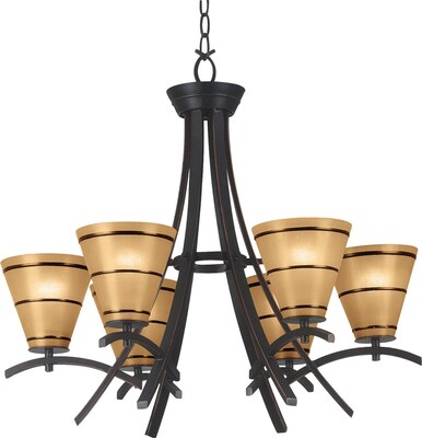 Kenroy Home Wright 6 Light Chandelier, Oil Rubbed Bronze Finish