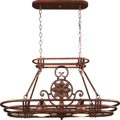 Kenroy Home Dorada 2 Light Pot Rack, Gilded Copper Finish