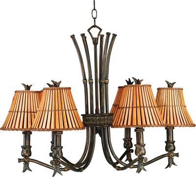 Kenroy Home Kwai 6 Light Chandelier, Bronze Heritage Finish