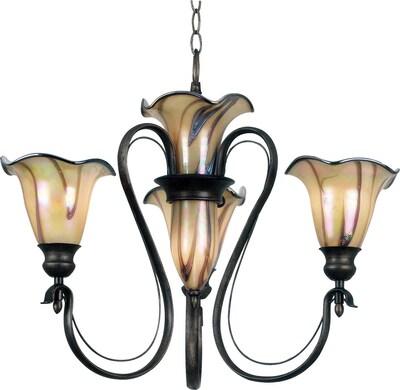 Kenroy Home Inverness 3 + 2 Light Chandelier, Tuscan Silver Finish