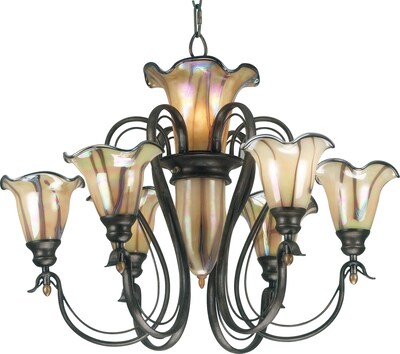 Kenroy Home Inverness 6 + 3 Light Chandelier, Tuscan Silver Finish
