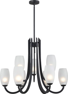 Kenroy Home Mirage 9 Light Chandelier; Forged Graphite Finish