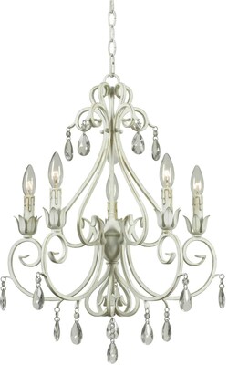 Kenroy Home Chamberlain 5 Light Semi-flush, Weathered White Finish