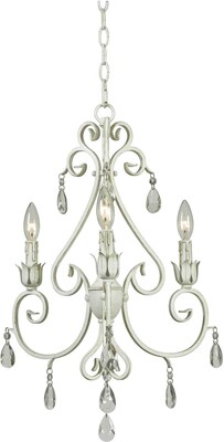Kenroy Home Chamberlain 3 Light Chandelier, Weathered White Finish