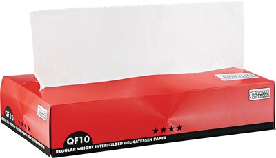 Bagcraft Papercon® Interfolded Regular Dry Wax Deli Paper; 10 3/4(L) x10(W), White, 6000/PK