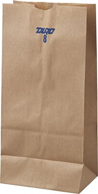 Standard Brown Kraft Paper Grocery Bags; Capacity 8 lbs., 500/PK