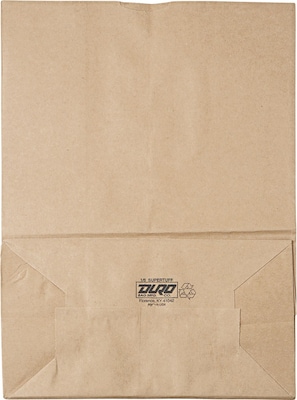 Square Bottom Brown Kraft Paper Grocery Bags; Capacity 75 lbs., 400/PK