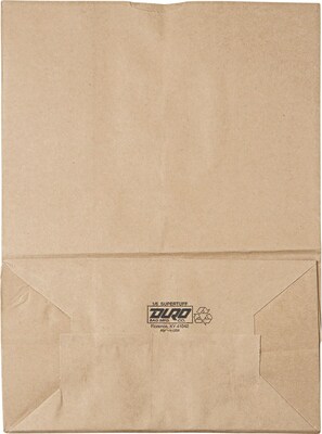 Square Bottom Brown Kraft Paper Grocery Bags; Capacity 75 lbs., 400/PK