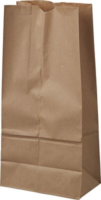 Standard Brown Kraft Paper Grocery Bags; Capacity 16 lbs., 500/PK