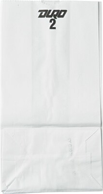 Heavy Duty Paper Grocery Bags; White, Capacity 2 lbs., 500/Pk