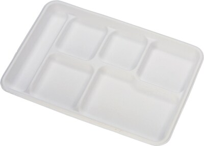 Chinet® Molded Fiber Cafeteria Tray; White, 500/Pack