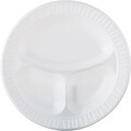 Dart® 10CPWQ Foam Plastic Dinnerware Plate; White, 10 1/4(Dia), 500/PK