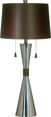 Kenroy Home Bella Table Lamp, Brushed Steel Finish