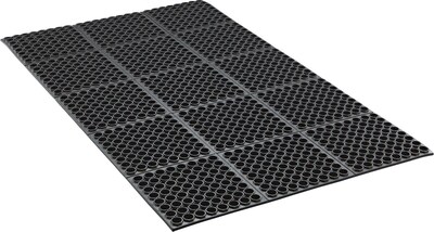 Crown® Safewalk, Heavy-Duty Thick Anti-Fatigue Mats, General Purpose, Black,  7/8 Thick, 3 X 5