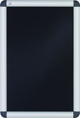 Sign Holder, Wall Clip, Holds 11x17 Sheet, 14-4/5x20-4/5, Clear Plastic Cover, Aluminum Frame