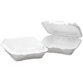 Boardwalk® 0108 Snap-It Hinged Carryout Container; White, 3(H) x 8(W) x 8(D)