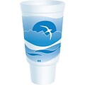 Dart® 44AJ32H Horizon Foam Hot/Cold Cup, 44 oz. White/Ocean Blue, 300/Case