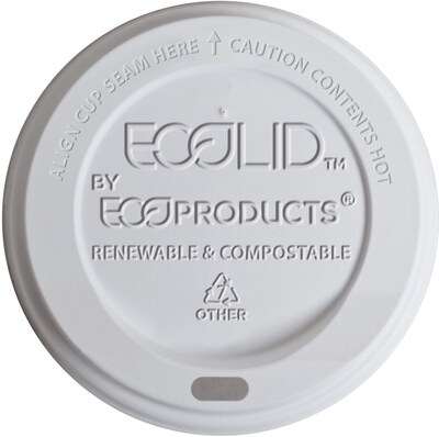 Eco-Products® Ecolid™ Hot Cup Lid, Translucent, 20 oz., 800/Carton (ECOEPECOLIDW)