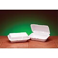 Genpak® 21900 Large Hoagie Hinged Container; White, 3 1/2(H) x 5 1/4(W) x 9 1/2(D)