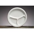 Genpak® 71300 Dinnerware Plate; 3 Compartments, Plastic, 500/Case