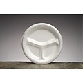 Genpak® 83900 Foam Plate, 3 Compartments, White, 8 22/25(Dia), 500/Pack (GNP 83900)