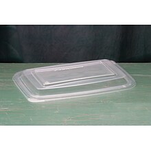 Genpak Rectangular Microwave Safe Container Lid, Plastic, 24-32 oz., Clear, 75/Bag, 4 Bags/Carton (G
