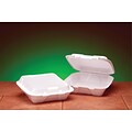 Genpak® SN200 Large Snap-It Hinged Dinner Container; White, 3(H) x 9 1/4(W) x 9 1/4(D), 200/Pack