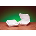 Genpak® SN240 Medium Snap-It Hinged Dinner Container, White, 3(H) x 8(W) x 8 1/4(D)