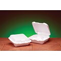 Genpak® SN243 Medium Snap-It Hinged Dinner Container; White, 3(H) x 8(W) x 8 1/4(D), 200/Pack