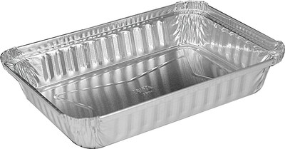 Handi-Foil® 206130 Oblong Container; Aluminum, 1 1/4(H) x 6(W) x 8 19/32(D), 500/Pack