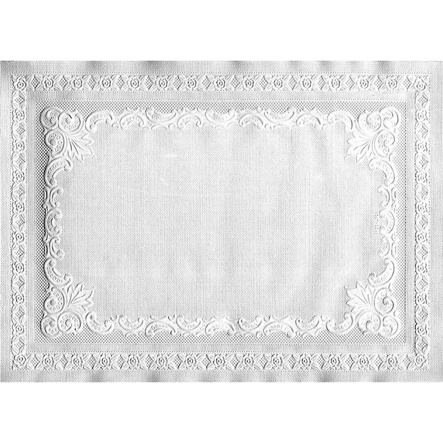 Hoffmaster® Placemats, Classic Embossed Straight Edge, White, 10Wx14L, 1000/Pack