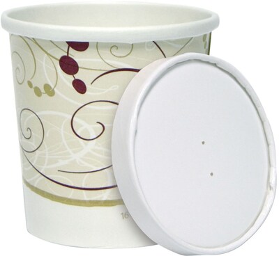 Solo KHB16ASYM Double Sided Poly Paper Food Containr; 3.9(H)x3.9(Dia)Topx 2.9(Dia) Bottom,250/PK