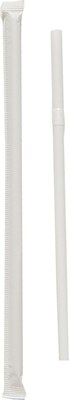 SOLO® 875WX Plastic Super-Jumbo Flexible Straw, White, 7 5/8(L) x 0.3(Dia) Top