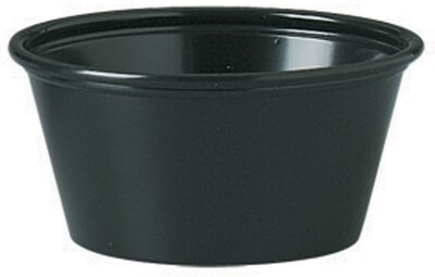 Conex® Portion Plastic Cups, Black, 4 oz., 2500/Case
