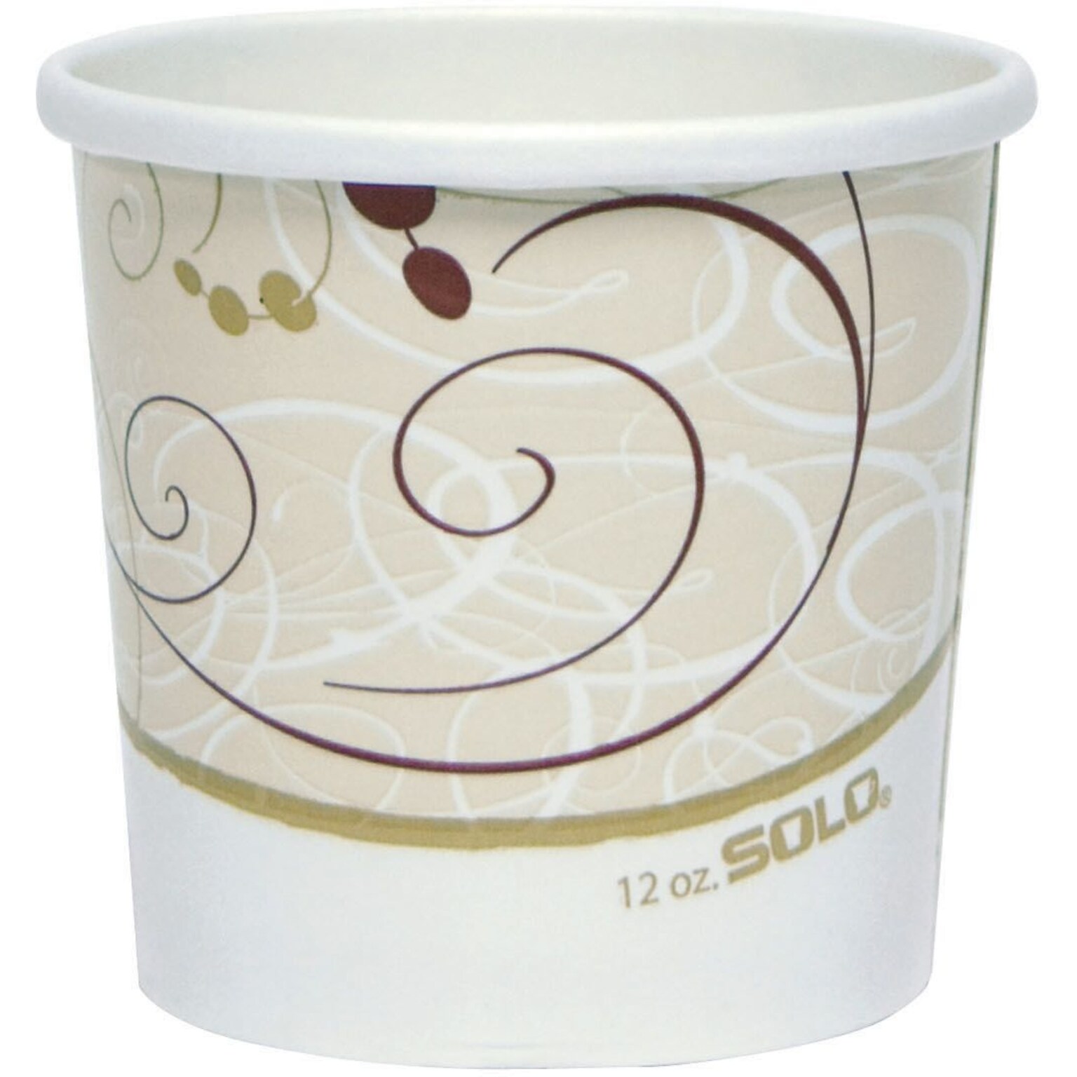 Solo Double Sided Poly Paper Food Container, 3.9(H) x 3.9(Dia) Top x 2.9(Dia) Bottom, Multicolor (H4165SYM)