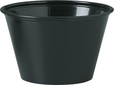 Solo Souffle Polystyrene Plastic Portion Cup, Black, 4 oz., 2500/Pack