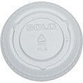 Solo PL4N No-Slot Cold Cup Lid, Fits 3-1/4oz. - 5-1/2oz. Cups, Clear, 2500/Pack