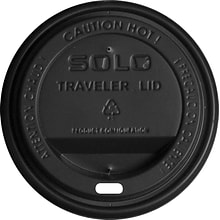 Solo Traveler® Paper Hot Cups Lids, 10-24 oz., Black Cappucino, 1000/Carton (TLB316-0004)