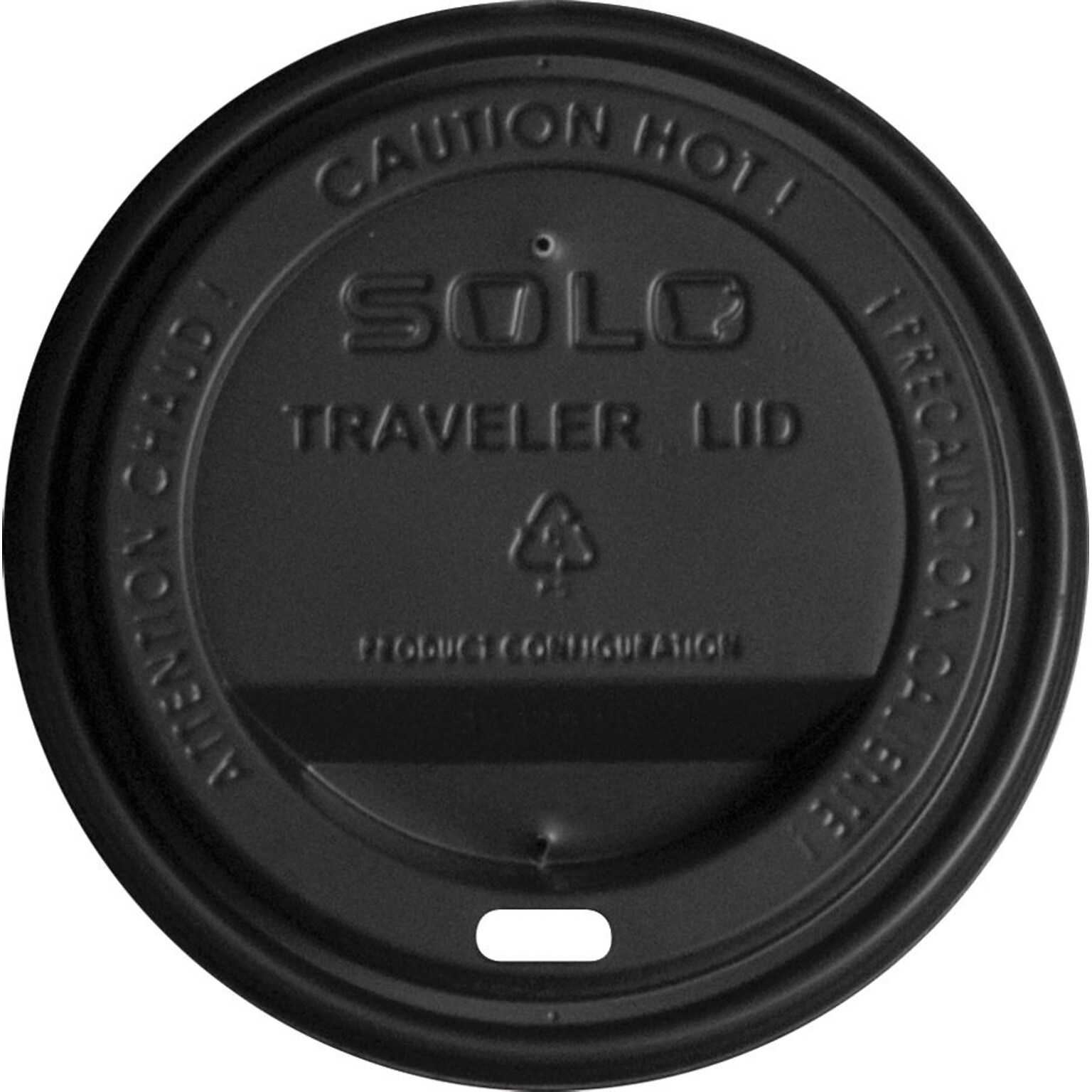 Solo Traveler® Paper Hot Cups Lids, 10-24 oz., Black Cappucino, 1000/Carton (TLB316-0004)