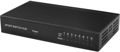 Premiertek Ethernet Desktop Switch Hub; 8-Ports (PL-1008G)