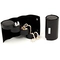 Bey-Berk BB607 Leather 3 Level Jewelry Roll, Black