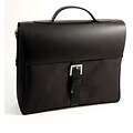 Bey-Berk BB900 Leather and Ballistic Nylon Briefcase, Black