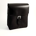 Bey-Berk BB902 Leather and Ballistic Nylon Messenger Bag, Black