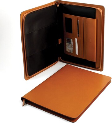 Bey-Berk BB910 Leather Portfolio; Saddle
