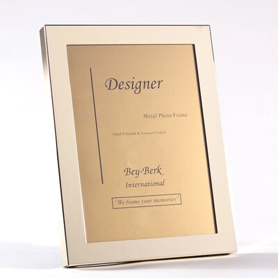 Bey-Berk BF100-12 Brass Picture Frame With Easel Back, 8 x 10