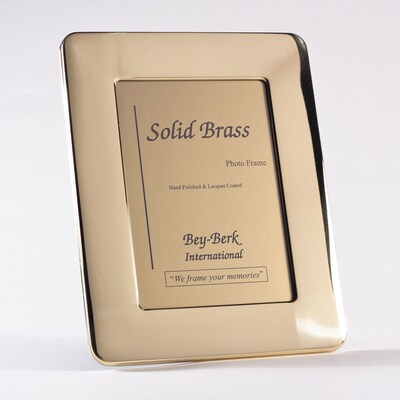 Bey-Berk BF163-11 Brass Picture Frame With Easel Back, 5 x 7