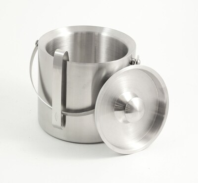 Bey-Berk Stainless Steel Double Wall Ice Bucket With Ice Tong (BS958)