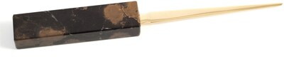 Bey-Berk D010 Gold Plated Letter Opener With Marble Handle